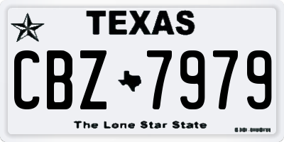 TX license plate CBZ7979