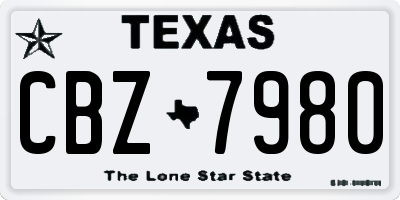 TX license plate CBZ7980
