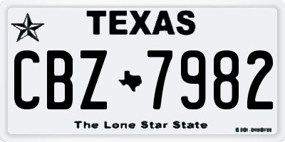 TX license plate CBZ7982