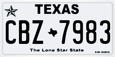 TX license plate CBZ7983