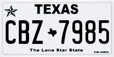 TX license plate CBZ7985