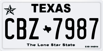 TX license plate CBZ7987