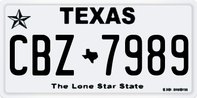 TX license plate CBZ7989