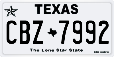 TX license plate CBZ7992