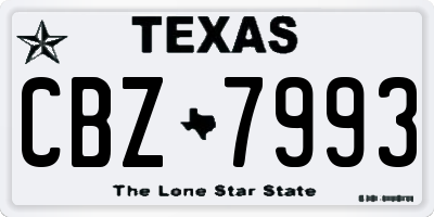 TX license plate CBZ7993