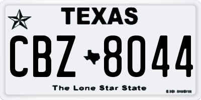 TX license plate CBZ8044