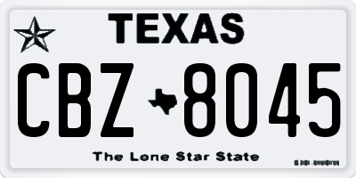 TX license plate CBZ8045