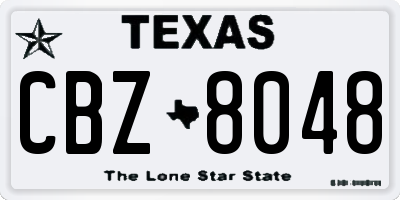 TX license plate CBZ8048