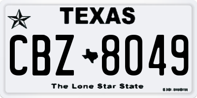 TX license plate CBZ8049