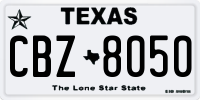 TX license plate CBZ8050
