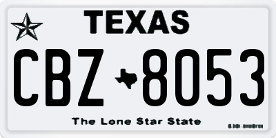 TX license plate CBZ8053