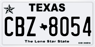 TX license plate CBZ8054