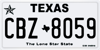 TX license plate CBZ8059