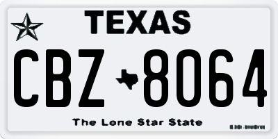 TX license plate CBZ8064