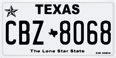 TX license plate CBZ8068