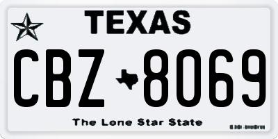 TX license plate CBZ8069