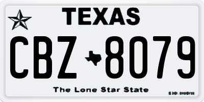 TX license plate CBZ8079