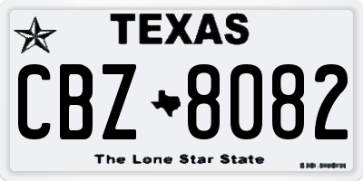 TX license plate CBZ8082