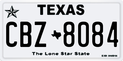 TX license plate CBZ8084
