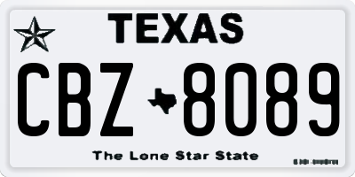 TX license plate CBZ8089