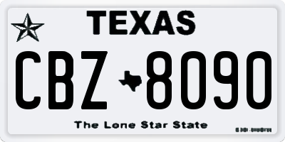 TX license plate CBZ8090