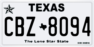 TX license plate CBZ8094
