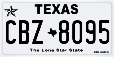 TX license plate CBZ8095