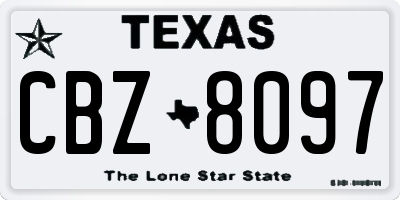 TX license plate CBZ8097