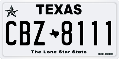 TX license plate CBZ8111