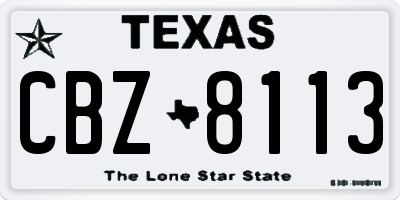 TX license plate CBZ8113