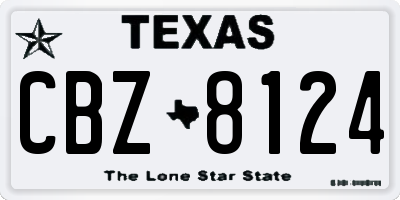 TX license plate CBZ8124