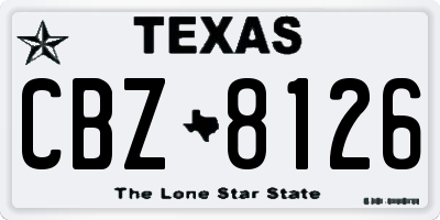 TX license plate CBZ8126