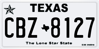 TX license plate CBZ8127