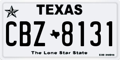 TX license plate CBZ8131