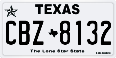 TX license plate CBZ8132
