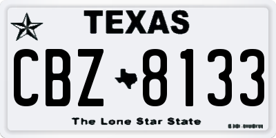 TX license plate CBZ8133
