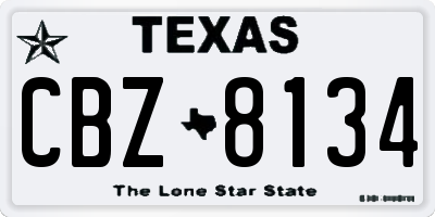 TX license plate CBZ8134