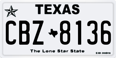 TX license plate CBZ8136