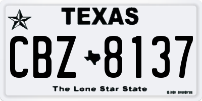 TX license plate CBZ8137