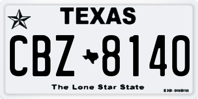 TX license plate CBZ8140
