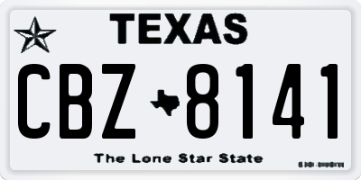 TX license plate CBZ8141
