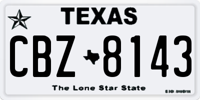 TX license plate CBZ8143