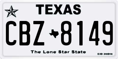 TX license plate CBZ8149
