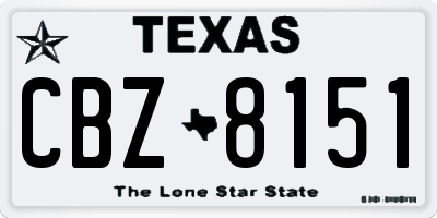 TX license plate CBZ8151