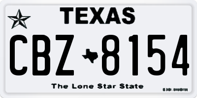 TX license plate CBZ8154