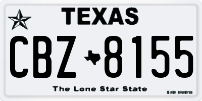 TX license plate CBZ8155
