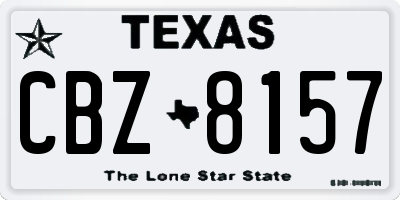 TX license plate CBZ8157