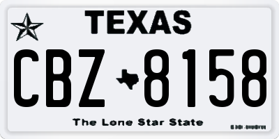 TX license plate CBZ8158