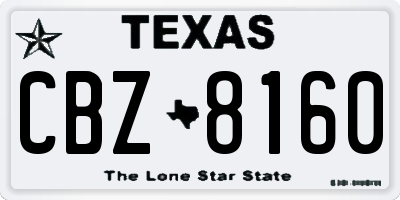 TX license plate CBZ8160