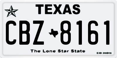 TX license plate CBZ8161